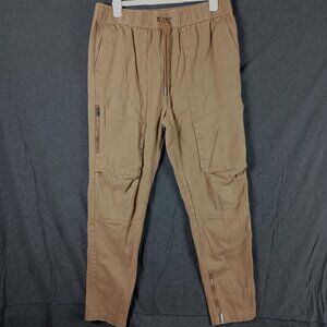 CSG Cargo Jogger Pants Tapered Leg Mens L Tan Athleisure Utility Streetwear